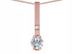 Star K  Round 6mm Genuine White Topaz Bar Pendant Necklace