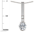Star K  Round 6mm Genuine White Topaz Bar Pendant Necklace