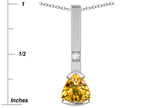 Star K  7mm Trillion Genuine Citrine Bar Pendant Necklace
