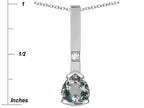 Star K  7mm Trillion Genuine Aquamarine Bar Pendant Necklace
