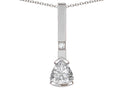 Star K  7mm Trillion Genuine White Topaz Bar Pendant Necklace