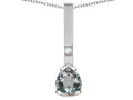 Star K  7mm Trillion Genuine Aquamarine Bar Pendant Necklace
