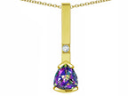 Star K  7mm Trillion Rainbow Mystic Topaz Bar Pendant Necklace