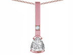 Star K  7mm Trillion Genuine White Topaz Bar Pendant Necklace