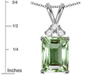 Star K  Emerald Cut 10x8 mm Genuine Green Amethyst Pendant Necklace