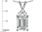 Star K  Emerald Cut 10x8 mm Genuine White Topaz Pendant Necklace