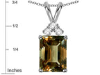 Star K  Emerald Cut 10x8 mm Genuine Smoky Quartz Pendant Necklace