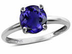 Star K ™ Genuine Iolite Round 7mm Classic Solitaire Engagement Promise Ring
