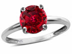 Star K ™ Created Ruby Round 7mm Classic Solitaire Engagement Promise Ring