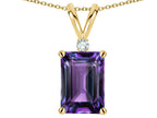 Star K  Classic Octagon Emerald Cut 8x6mm Simulated Alexandrite Pendant Necklace