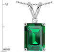 Star K  Classic Octagon Emerald Cut 8x6mm Simulated Emerald Pendant Necklace