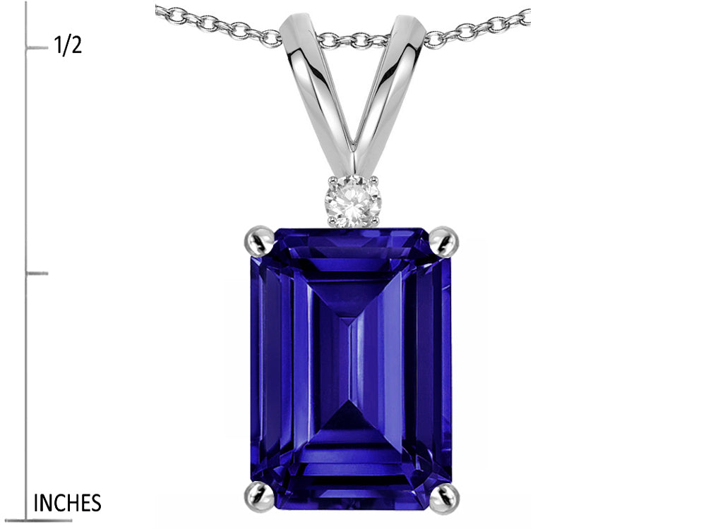 Star K  Classic Octagon Emerald Cut 8x6mm Genuine Iolite Pendant Necklace