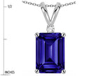 Star K  Classic Octagon Emerald Cut 8x6mm Genuine Iolite Pendant Necklace