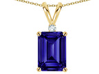 Star K  Classic Octagon Emerald Cut 8x6mm Genuine Iolite Pendant Necklace