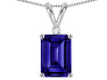 Star K  Classic Octagon Emerald Cut 8x6mm Genuine Iolite Pendant Necklace