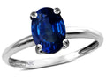Star K  Classic Solitaire Oval 8x6 Created Sapphire Engagement Promise Ring