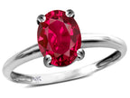 Star K  Classic Solitaire Oval 8x6 Created Ruby Engagement Promise Ring