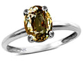 Star K  Classic Solitaire Oval 8x6 Genuine Smoky Quartz Engagement Promise Ring
