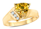Star K ™ Genuine Citrine Trillion Triangle Contemporary Modern Designer Ring