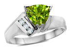 Star K  Genuine Peridot Trillion Triangle Contemporary Modern Designer Ring