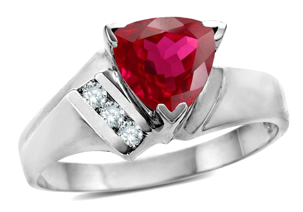 Star K  Created Ruby Trillion Triangle Contemporary Modern Designer Ring