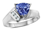 Star K  Genuine Tanzanite Triangle Trillion 7mm Contemporary Modern Designer Ring