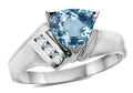 Star K  Sky Blue Topaz Trillion 7mm Contemporary Designer Ring