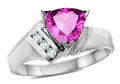 Star K  Created Pink Sapphire Trillion Contemporary Designer Ring