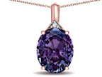 Star K Expressions Large 12x10mm Oval Simulated Alexandrite Pendant Necklace