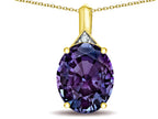 Star K Expressions Large 12x10mm Oval Simulated Alexandrite Pendant Necklace