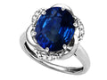 Star K  Large Oval 12x10mm Created Sapphire Knot Big Stone Ring