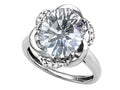 Star K  Large Oval 12x10mm Genuine White Topaz Knot Big Stone Ring