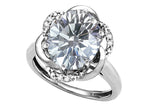 Star K  Large Oval 12x10mm Genuine White Topaz Knot Big Stone Ring