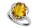 Star K  Large Oval 12x10mm Genuine Citrine Love Knot Big Stone Ring