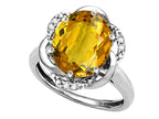 Star K  Large Oval 12x10mm Genuine Citrine Love Knot Big Stone Ring