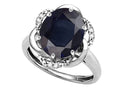 Star K  Large Oval 12x10mm Genuine Black Sapphire Knot Big Stone Ring