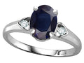 Star K  Oval 8x6 Genuine Black Sapphire Love Promise Ring