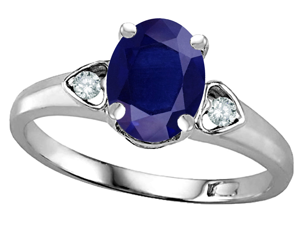 Star K  Oval 8x6 Genuine Sapphire Love Promise Ring