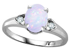 Star K  Oval 8x6 Genuine Opal Love Promise Ring