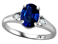 Star K  Oval 8x6 Created Sapphire Love Promise Ring