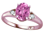 Star K ™ Oval 8x6 Created Pink Sapphire Love Promise Ring