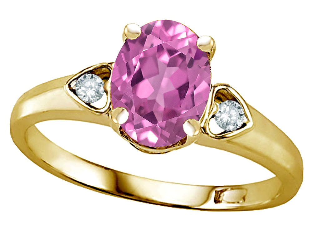Star K ™ Oval 8x6 Created Pink Sapphire Love Promise Ring
