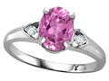Star K ™ Oval 8x6 Created Pink Sapphire Love Promise Ring