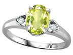 Star K  Oval 8x6 Genuine Lemon Quartz Love Promise Ring