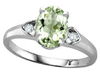 Star K  Oval 8x6 Genuine Green Amethyst Love Promise Ring