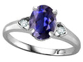 Star K  Oval 8x6 Genuine Iolite Love Promise Ring