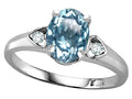 Star K  Oval 8x6 Genuine Sky Blue Topaz Love Promise Ring