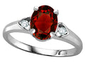 Star K  Oval 8x6 Genuine Garnet Love Promise Ring