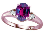 Star K ™ Oval 8x6 Genuine Rhodolite Love Promise Ring
