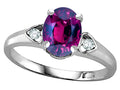 Star K ™ Oval 8x6 Genuine Rhodolite Love Promise Ring